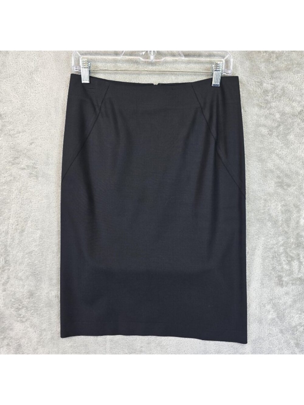 Theory Skirt Womens 4 Black Wool Twill Pencil Knee Length Stretch Work Office